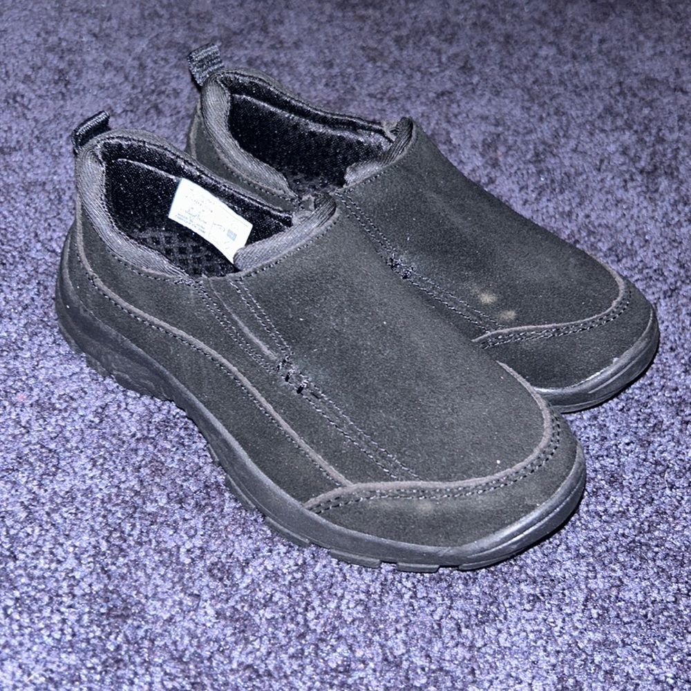 Lands End little boys uniform suede shoes size 11M